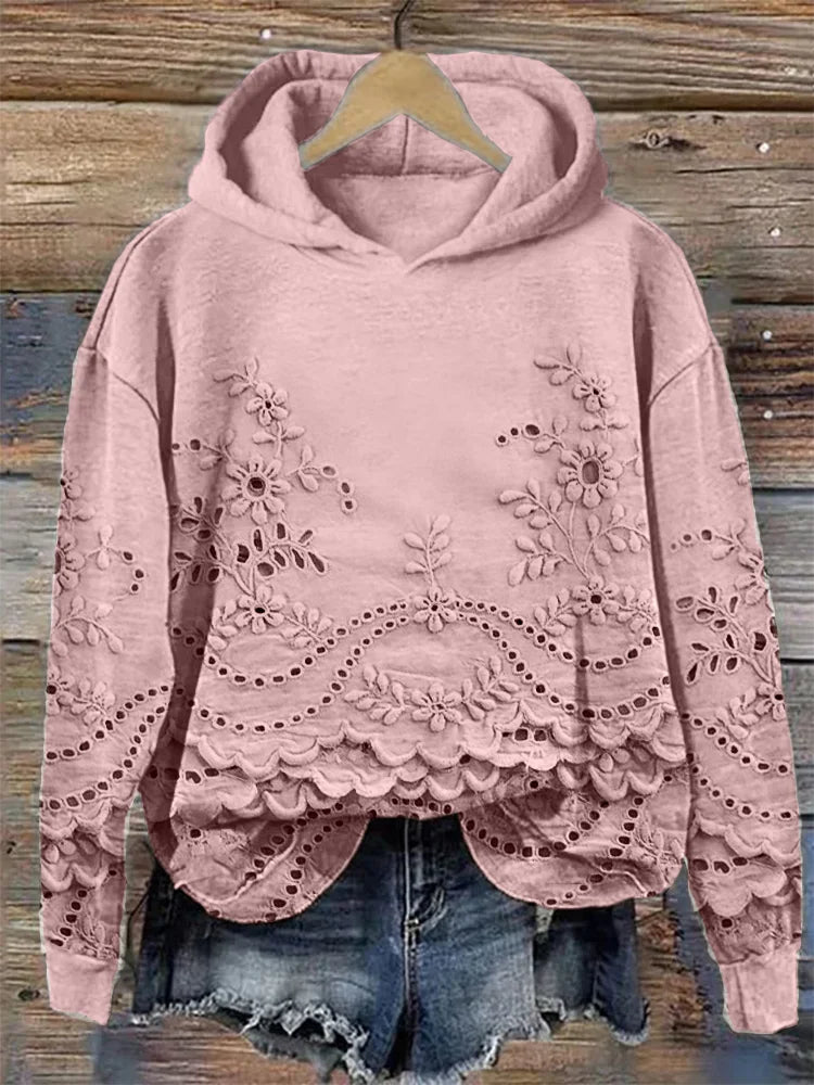 Danielle™ | Hoodie with Floral Embroidery
