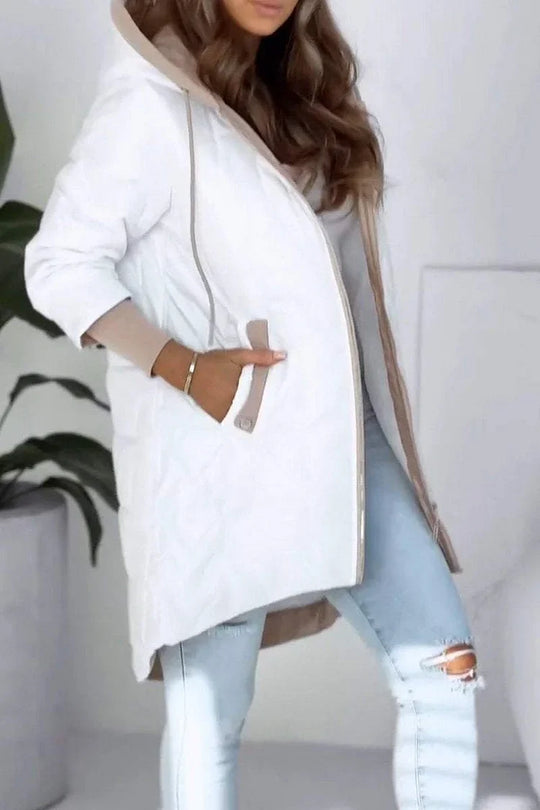 Althea™ | Women's Winter Solid Color Hooded Zipper Coat