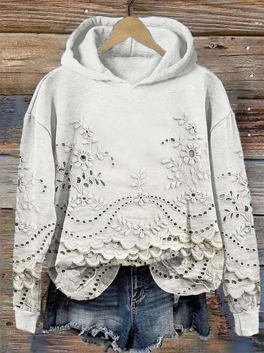Danielle™ | Hoodie with Floral Embroidery